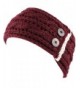 The Hat Depot Womens Cable Knit Hand Made Headband With Button Detail - Burgundy - CO186ROKUDY