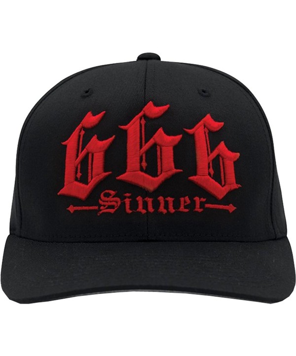 Red Devil Clothing 666 Sinner Fitted Hat Black/Red - CZ188MIC03M