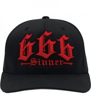 Red Devil Clothing 666 Sinner Fitted Hat Black/Red - CZ188MIC03M