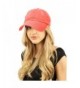 Distressed Stone Wash Denim Summer Cotton Baseball Cap Hat Adjustable - Coral - CM184Y7MX4S