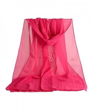 Colorido Women's Lady Fashion Chiffon Oblong Style Large Scarf Summer Beach Shawl - Hot Pink - C0187EYC3UD