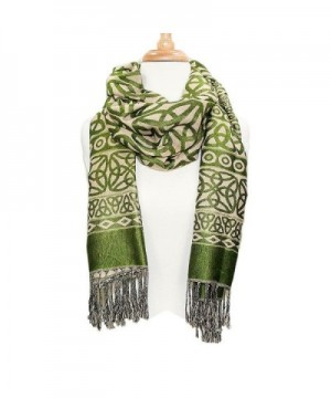 Ladies Celtic Heritage Scarf- Ancient Celtic Style Design- Moss Green - C912G20EXAF