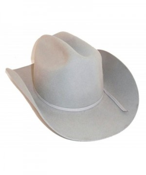 100% Wool Felt Cattleman Cowboy Hat - Grey Silverbelly - CV12BDG80JJ