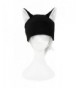 Mrawp Women's Black Fleece Beanie Cat Hat - Black with white - CP1874456ZX