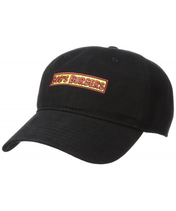 Bob's Burgers Baseball Cap- Embroidered Logo- Adjustable - Black - CY182Y8GNH3