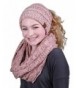 Funky Junque CC Messy Bun BeanieTail Bundled w Matching Infinity Scarf - A Confetti Indi Pink Design - C9188AX5KOK