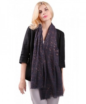 MissShorthair Women's Fashion Golden Splashing Dots Pattern Shining Scarf Shawl - 3navy Blue - CC11O9OT3HB