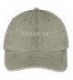 Trendy Apparel Shop Vegan AF Embroidered Pigment Dyed Washed Cotton Cap - Khaki - CK12KIK3VYZ