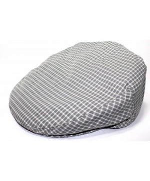 Mens Plaid Golfing Beret Summer Flat Ivy Driving Cabbie Cap Hat Ivy Newsboy - Grey Window Check - CT11UCVXCJF