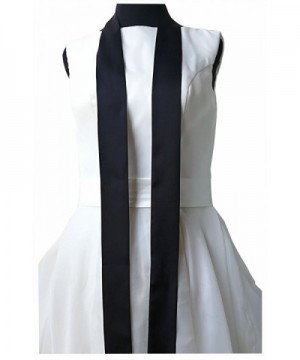Folding Bow Tie silky tie scarf narrow fashion necktie choker - Black - CA187ZENT9E
