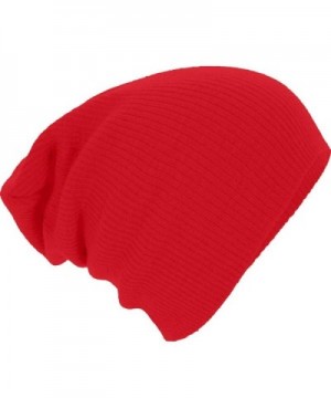 Perman Men Women Warm Winter Knit Ski Beanie Skull Slouchy Cap Hat - Light Red - C412NYN29L1