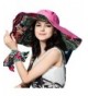 Eleter Women's Large Wide Brim Floppy Visor Summer Foldable Beach Sun Hat (FBA) - Rose Red - CI12F0WK61R
