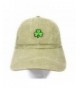 St. Patrick's Day Clover Dad Hat Baseball Cap Shamrock Hat Embroidered in USA Shamrock Cap Collection - Khaki - CW17Y04ADI7