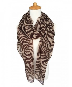 GERINLY Scarves - Animal Print Shawl Wraps Fashion Zebra Pattern Scarf - Brown - CU12NTA0PIR