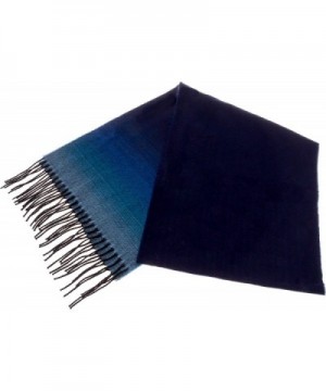 SilverHooks Soft & Warm Pattern Cashmere Scarf w/ Gift Box - Blue Ombre - C0186ZNYU33