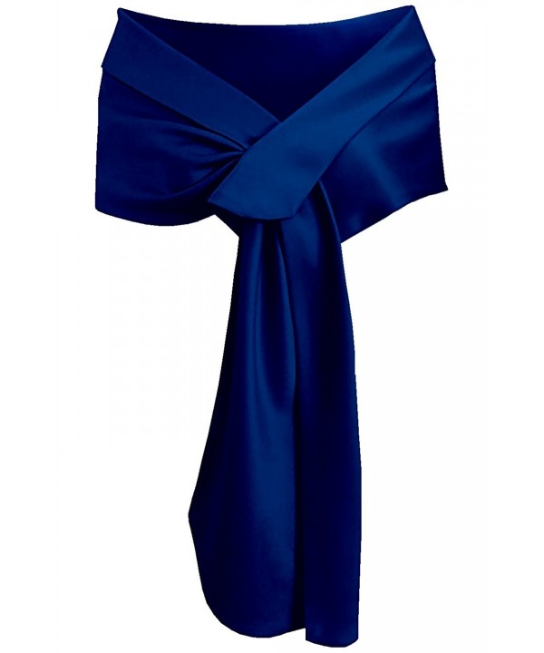 Meet Edge Women's Satin Shawl Wrap For Evening/Wedding Party - Royal Blue - C612O2GVPFE