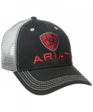 Ariat Men's Black Red Gray Mesh Hat - Black - CY11QDVQ4GL