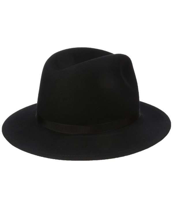 Country Gentleman Men's Wilton Wool Fedora Hat - Black - CO114ZCERTB