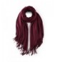 Cashmere Poncho Blanket Scarfs Fringe - Wine - CA188GE65SY