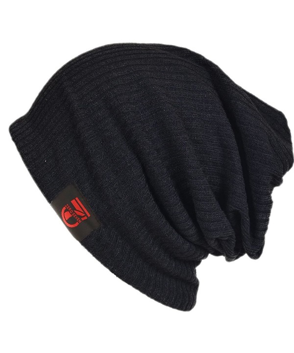 Men Women Stripe Slouchy Beanie Long Hip-hop Skullcap Black B011sw - CO11M408RW9