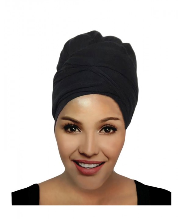 Hana's Women's Stretch Large Turban Head Wrap Hair Jersey Head Scarf Tie - Olive - CS180K8OOCH