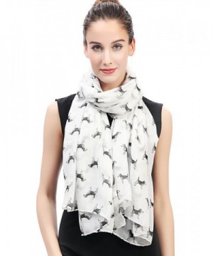 Lina & Lily Sketch of Dogs Print Women's Scarf Lightweight - Beagle-white - CH12JFHLQEJ