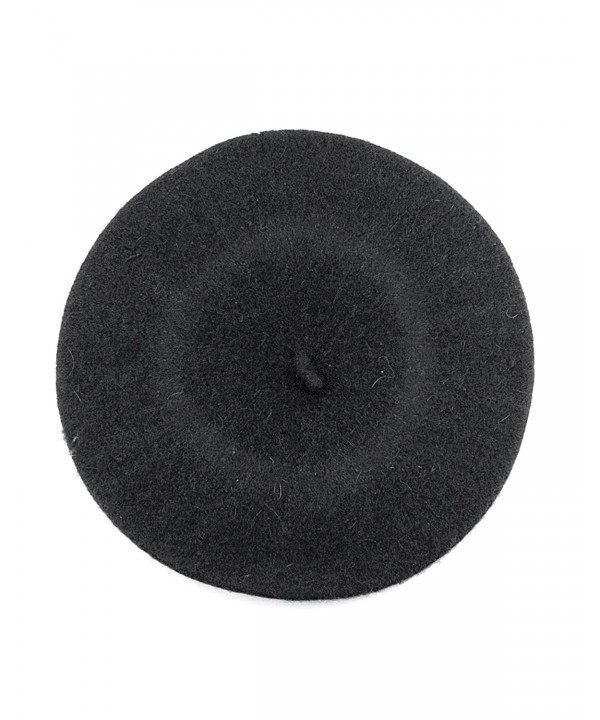 NYFASHION101 French Style Lightweight Casual Classic Solid Color Wool Beret - Charcoal Gray - CM11NIY72RB