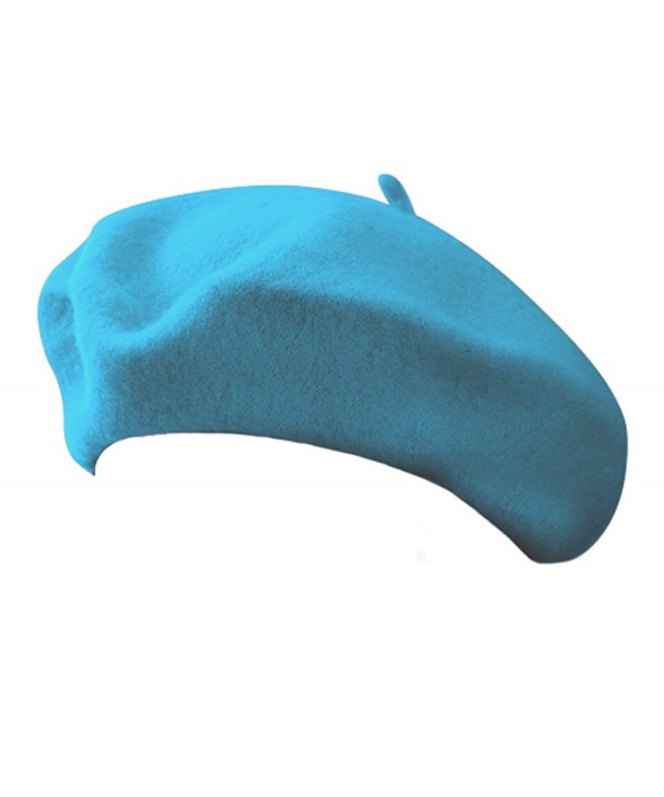 Classic Wool Blend French Artist Beret TURQUOISE AQUA - C411CDMVL03