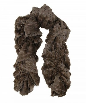 Modadorn Special Sale Neck Warmer Winter Sequins Long Fur Scarf - Brown - CH110JX6MLB