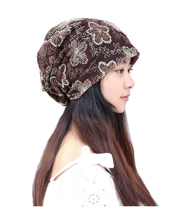 BW Women Summer Beanie Chemo Cap Hats and Scarves - Coffee - C012GGGFDB9