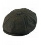 Men's Classic 8 Panel Wool Blend Newsboy Snap Brim Collection Hat (Large- Olive Plaid) - C212FQ7UNTB
