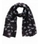 Lina & Lily Dove Print Women's Large Scarf Wrap Lightweight - Black and White - CT11AXKYHMZ