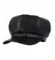 Gemvie Women Winter Black PU Leather 8 Panel Baker Boy Hat Newsboy Cap - Black - C112NROBFON