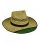 Outdoor Cap LD-902EX Beach Bum 2 Straw Hat with Green Visor - C8114UIQDY7