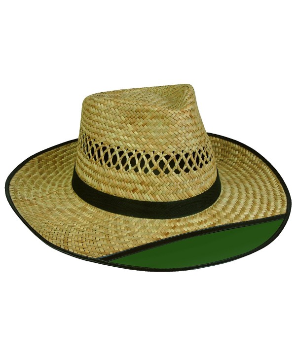 Outdoor Cap LD-902EX Beach Bum 2 Straw Hat with Green Visor - C8114UIQDY7