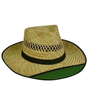 Outdoor Cap LD-902EX Beach Bum 2 Straw Hat with Green Visor - C8114UIQDY7