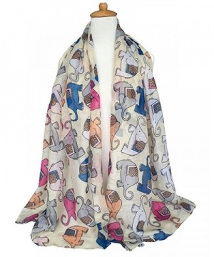 GERINLY Animal Print Scarves Elephant in Fashion Scarves