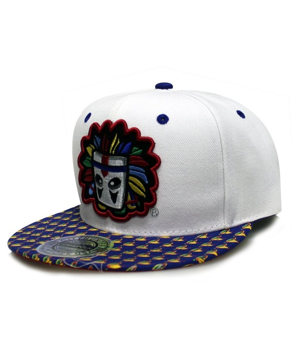 City Hunter Cf1556 Colorful Indian Mast Snapback Hats(3 Colors) - White/Royal - CS124USEU5Z