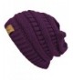 Purple Thick Slouchy Knit Oversized Beanie Cap Hat - CG11HU4BNTX