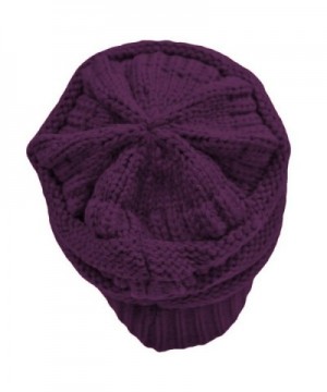 Purple Thick Slouchy Oversized Beanie