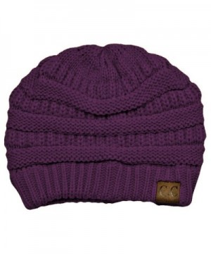 Purple Thick Slouchy Oversized Beanie in Women's Skullies & Beanies