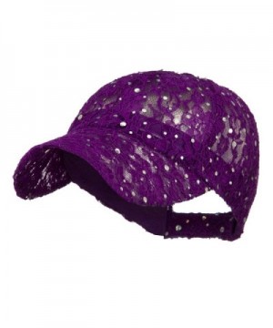 Lace Sequin Glitter Cap - Purple W41S52F - CY110A3TW39