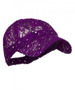 Lace Sequin Glitter Cap Purple