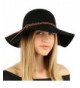 Winter Soft Wool Felt Pretty Hatband Floppy 3-1/2" Dress Church Hat Adjust - Black - CL1274HZNEL