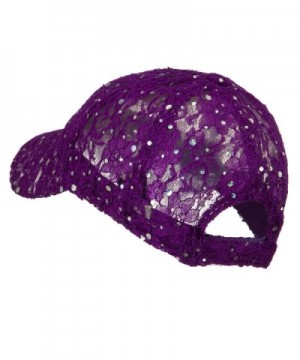 Lace Sequin Glitter Cap Purple in Women's Baseball Caps