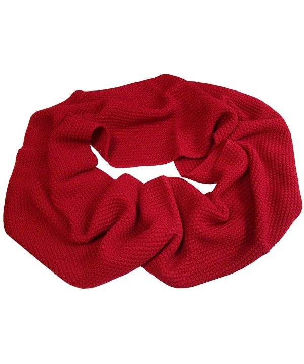 N'Ice Caps Womens Solid Chain Stitched Infinity Circle Scarf - Red - CD124DICW43