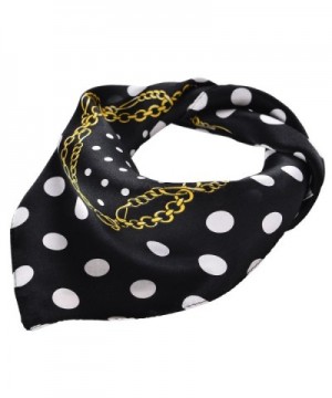 Salutto Women Silk Pattern Square Scarf Kerchief Neck Scarf Neckerchief - Dotblack - C312O4MLLR7