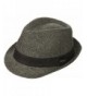 Van Heusen Men's Herringbone Fedora Suede Hat Band - Charcoal - CK184T55YMA