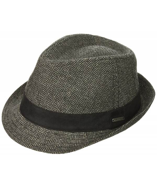 Van Heusen Men's Herringbone Fedora Suede Hat Band - Charcoal - CK184T55YMA