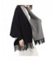 BeneAlways Women Reversible Cape Cloak Pashmina Poncho Scarf Shawl Wrap - Black + Grey - CY187AI7SL5